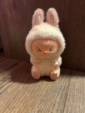 Plush Bunny Costume Toy for Small Pets - Cream